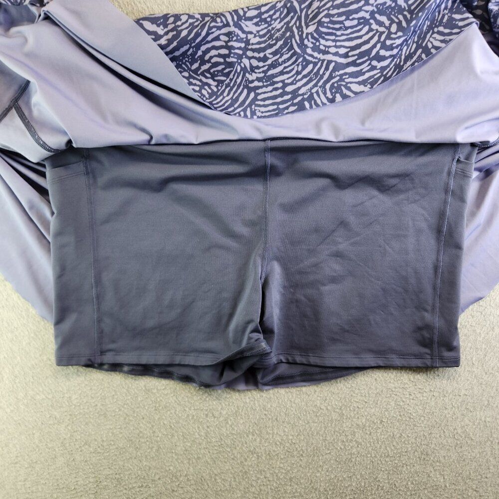 Athleta Skort Womens 2X Purple Ace Printed 13.5" Tennis Skirt Grip Leg Openings - Picture 2 of 14